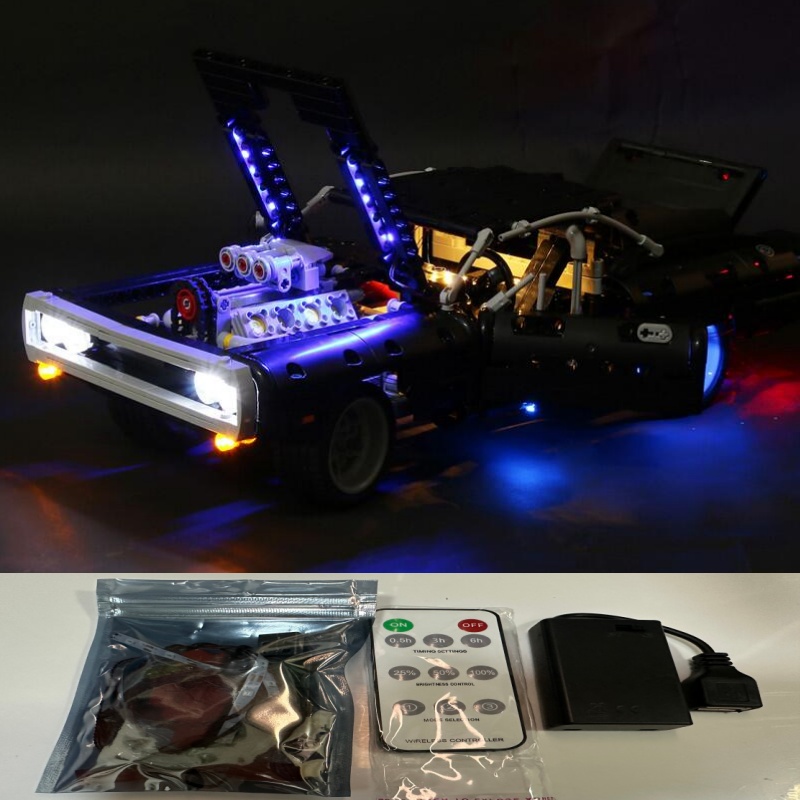 Model Kit Dodge Charger - LED Işık Kiti LEGO Dom'un Dodge